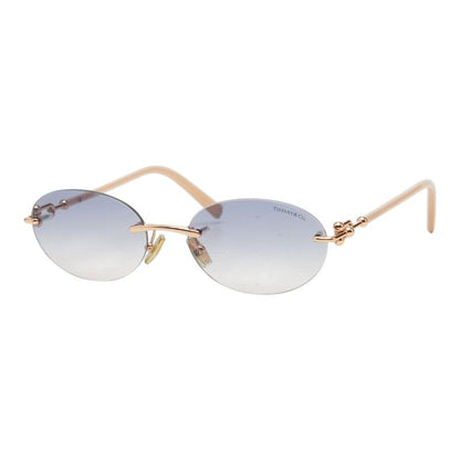 Tiffany & Co Gradient Frameless Rimless Sunglasses 16 Pink Gold Gray Plated