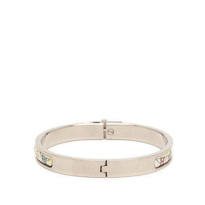 Hermes Mini Click Kelly PM Bracelet Bangle Silver Multicolor Metal Enamel — view 3