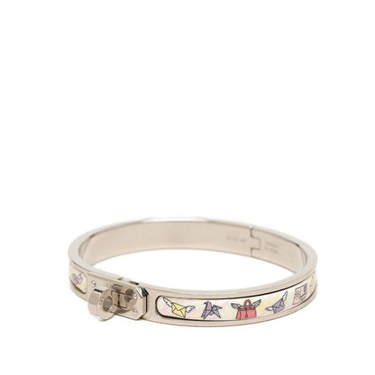 Hermes Mini Click Kelly PM Bracelet Bangle Silver Multicolor Metal Enamel — view 2