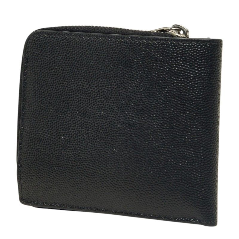 Saint Laurent East West Zip Wallet Bifold Compact Black Leather — view 2