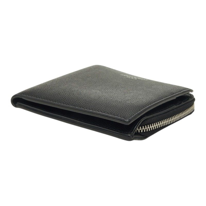 Saint Laurent East West Zip Wallet Bifold Compact Black Leather — view 4