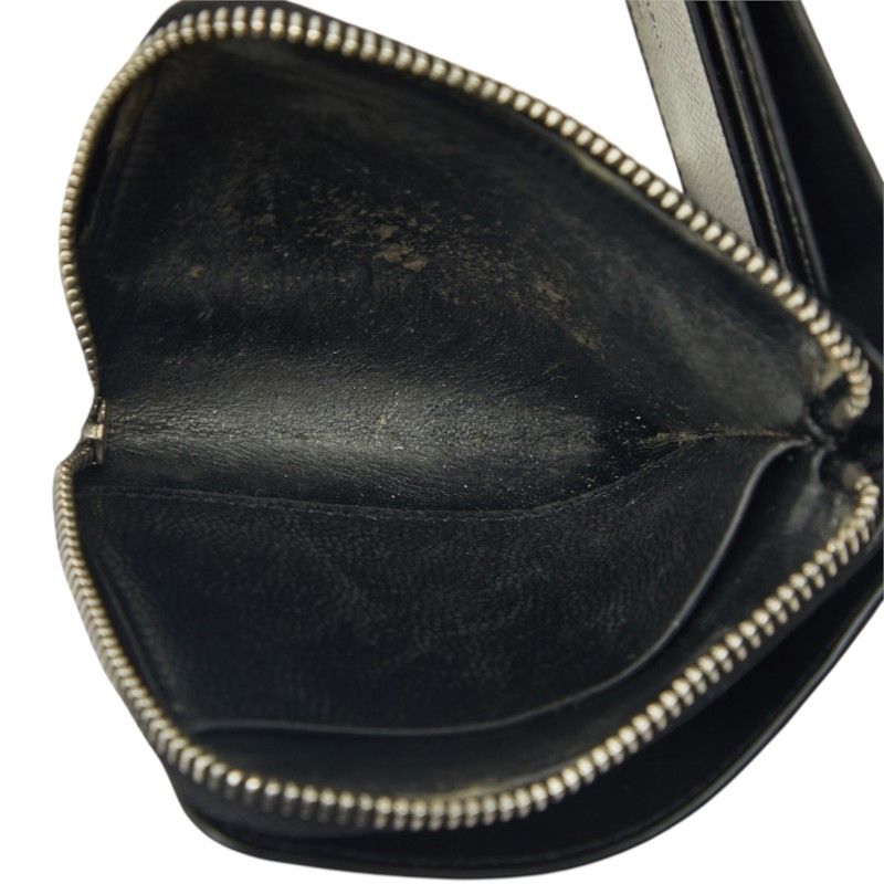 Saint Laurent East West Zip Wallet Bifold Compact Black Leather — view 7