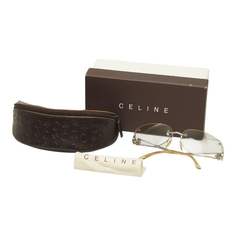 Celine Triomphe Sunglasses Clear Silver Metal Acetate Eyewear — view 7