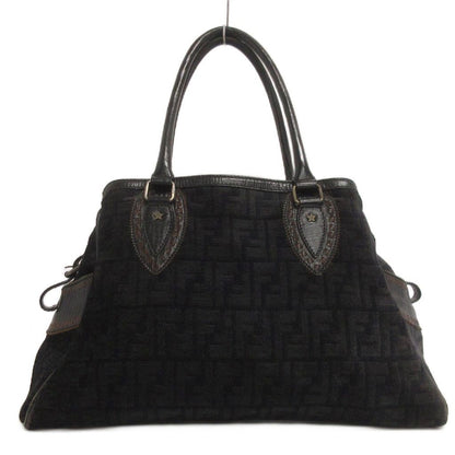 Fendi Etnico Tote Shoulder Bag Zucca Pattern Black — view 3