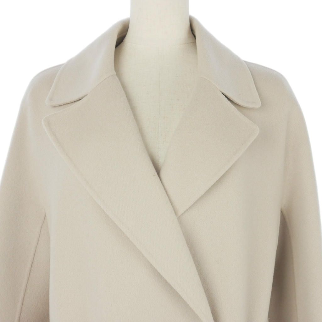 Max Mara S Pure Wool Coat Raglan Long Beige 40 — view 2