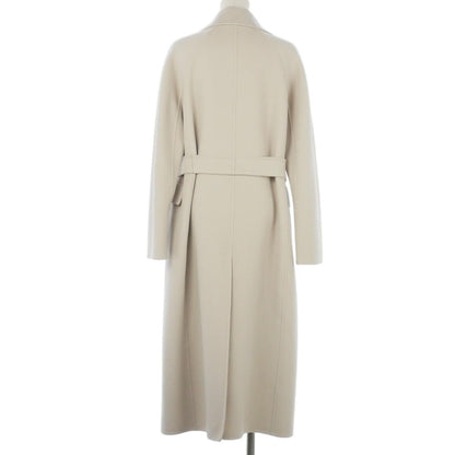 Max Mara S Pure Wool Coat Raglan Long Beige 40 — view 6