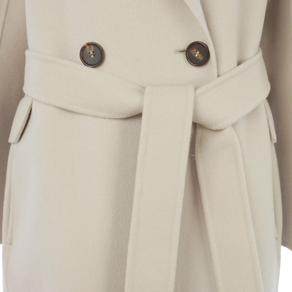 Max Mara S Pure Wool Coat Raglan Long Beige 40 — view 3