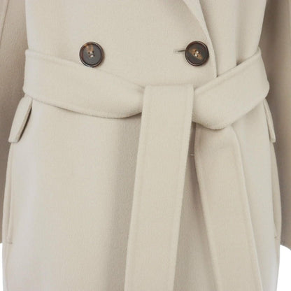 Max Mara S Pure Wool Coat Raglan Long Beige 40 — view 3