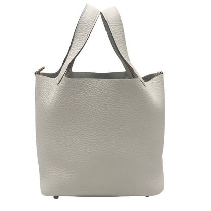 Hermes Handbag Picotin Lock PM 18 PM Taurillon Clemence White — view 4