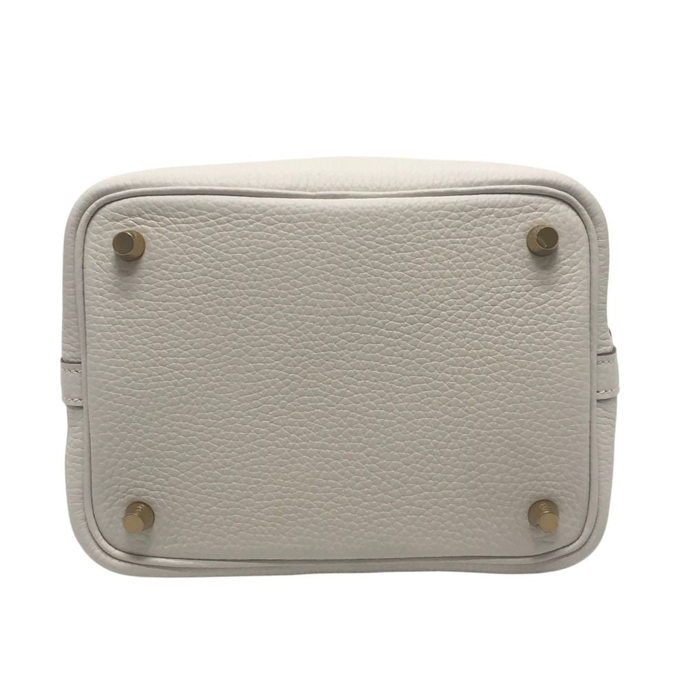 Hermes Handbag Picotin Lock PM 18 PM Taurillon Clemence White — view 6