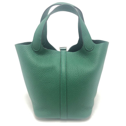Hermes Handbag Picotin Lock PM 18 PM Taurillon Clemence Vert Moyen Green — view 2
