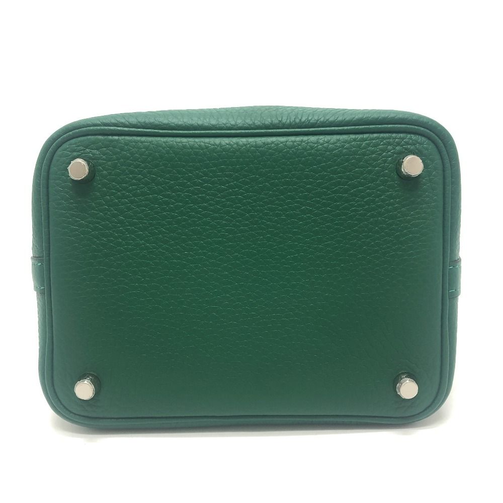 Hermes Handbag Picotin Lock PM 18 PM Taurillon Clemence Vert Moyen Green — view 5