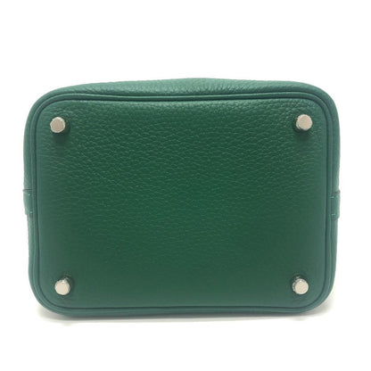 Hermes Handbag Picotin Lock PM 18 PM Taurillon Clemence Vert Moyen Green — view 5