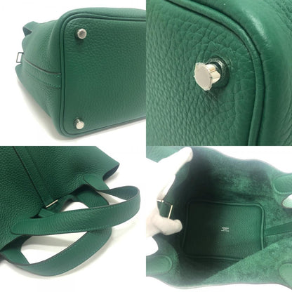Hermes Handbag Picotin Lock PM 18 PM Taurillon Clemence Vert Moyen Green — view 7