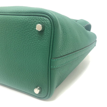 Hermes Handbag Picotin Lock PM 18 PM Taurillon Clemence Vert Moyen Green — view 6