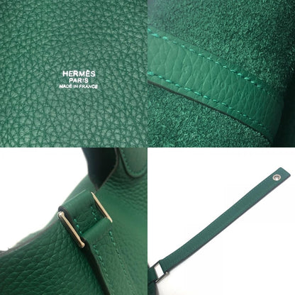 Hermes Handbag Picotin Lock PM 18 PM Taurillon Clemence Vert Moyen Green — view 8