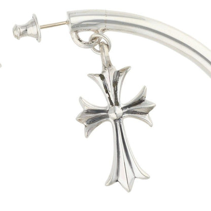 Chrome Hearts Tiny CH Silver Earrings with Cross — view 4