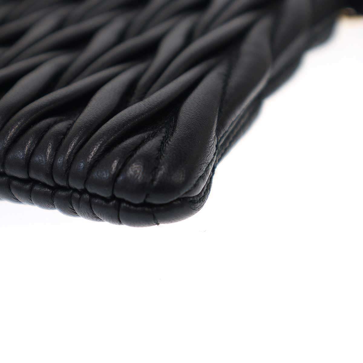 Miu Miu Matelasse Mini Handbag Pouch Black — view 7
