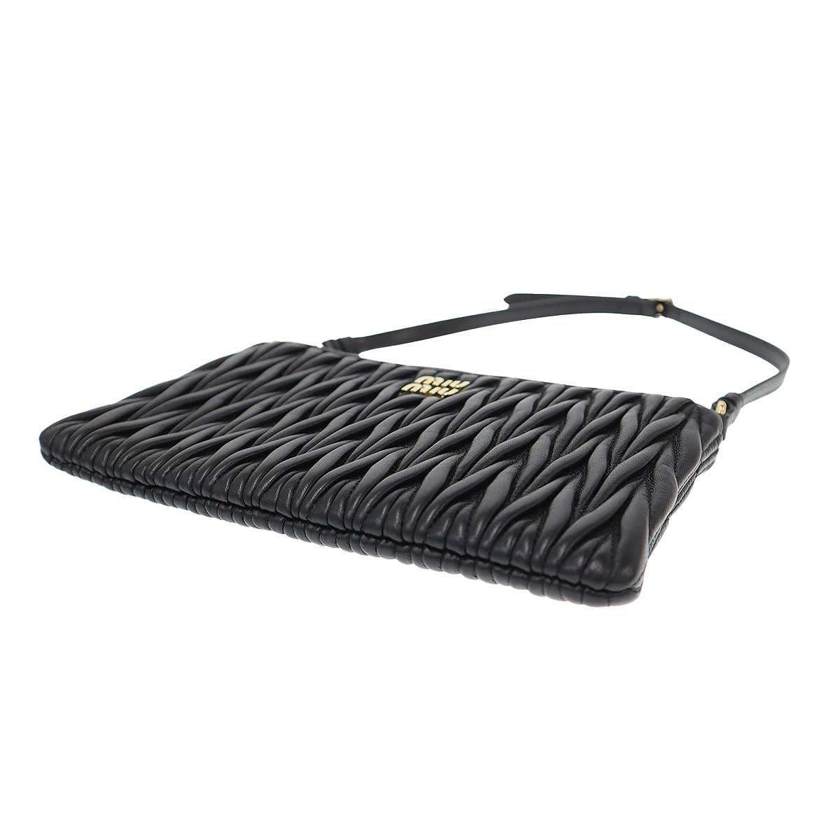 Miu Miu Matelasse Mini Handbag Pouch Black — view 4