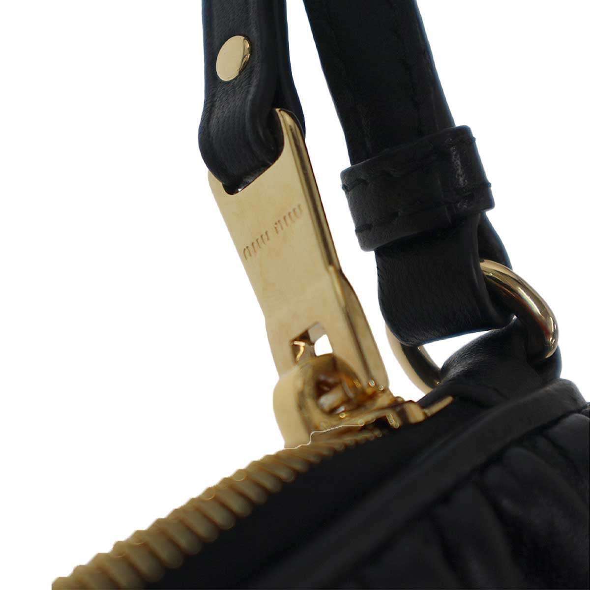Miu Miu Matelasse Mini Handbag Pouch Black — view 8
