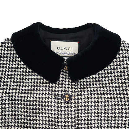 Gucci Velvet Color Houndstooth Jacket Black White 36 — view 4