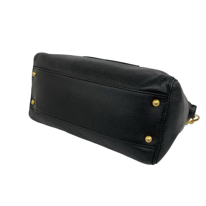 Chanel CC Logo Leather Chain Shoulder Bag Mini Tote Black — view 8