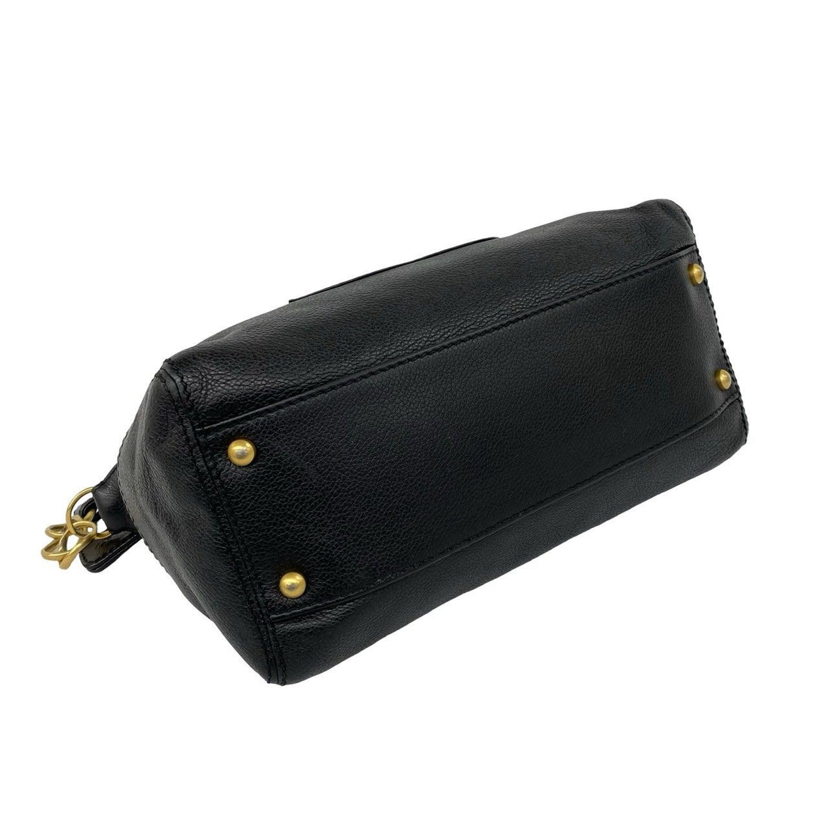 Chanel CC Logo Leather Chain Shoulder Bag Mini Tote Black — view 7