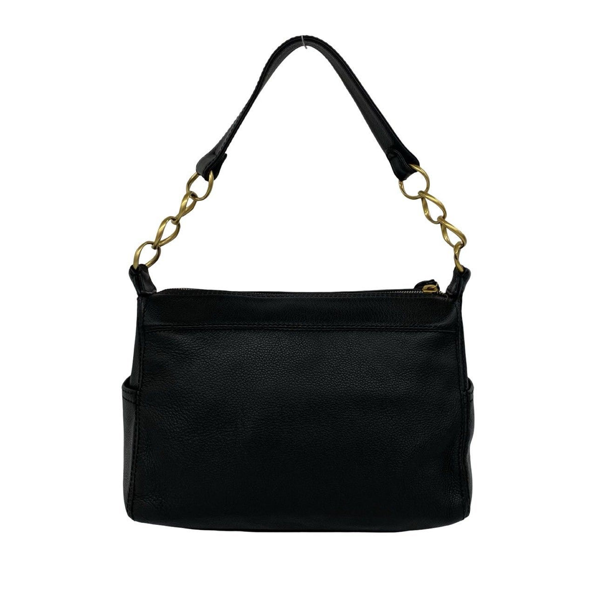 Chanel CC Logo Leather Chain Shoulder Bag Mini Tote Black — view 3