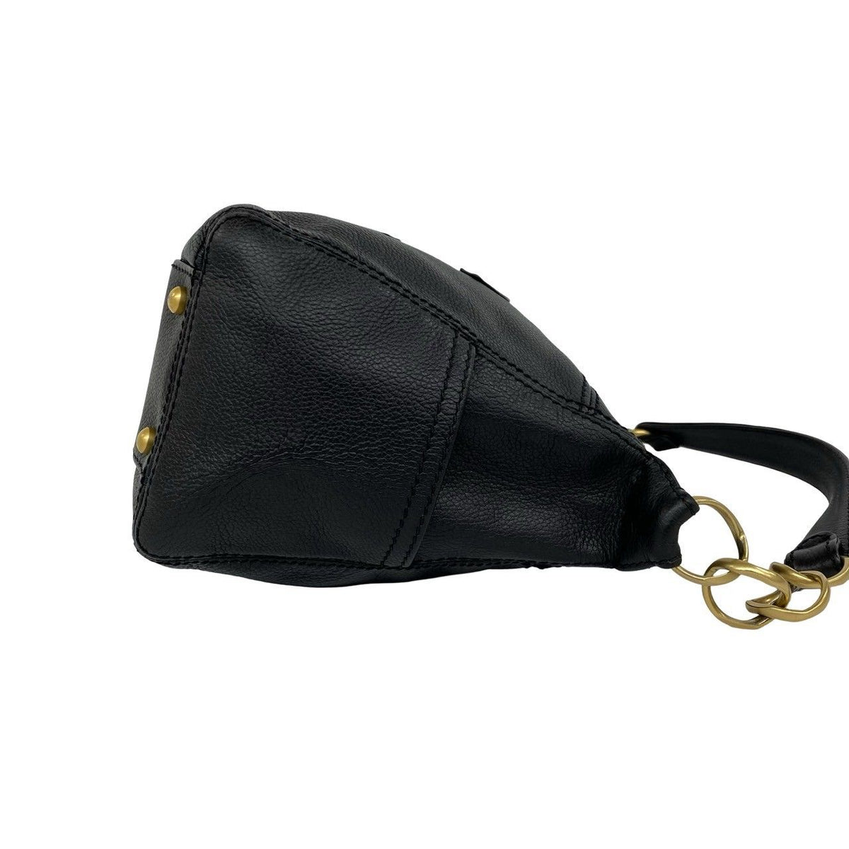 Chanel CC Logo Leather Chain Shoulder Bag Mini Tote Black — view 6
