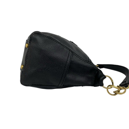 Chanel CC Logo Leather Chain Shoulder Bag Mini Tote Black — view 6