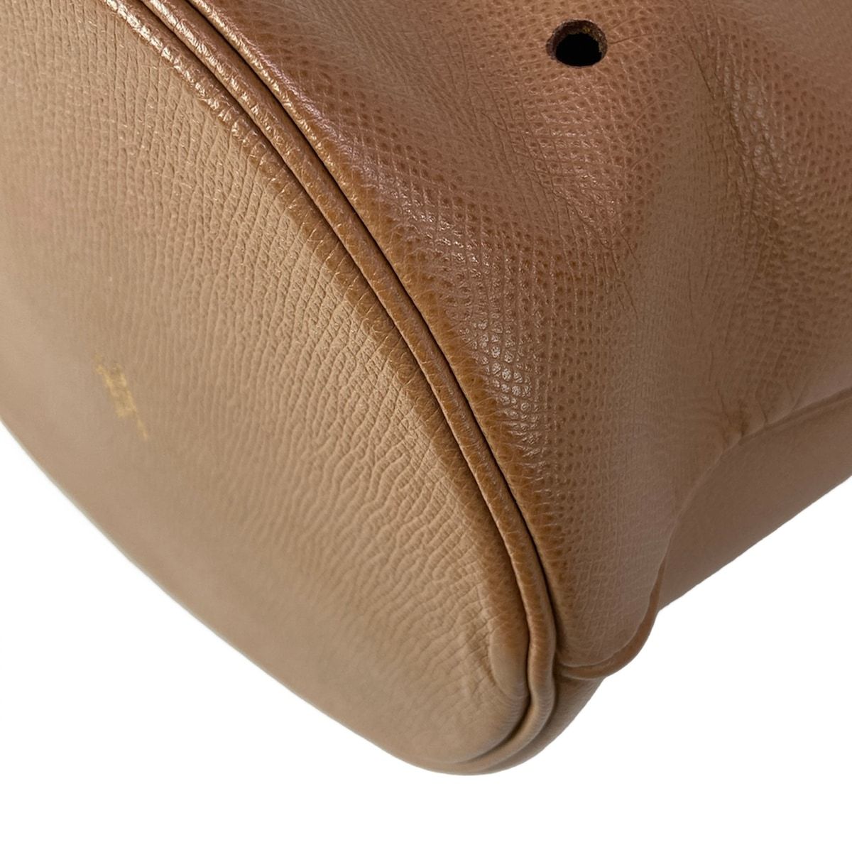 Hermes Shoulder Bag Manjoir Brown Gold Drawstring — view 6