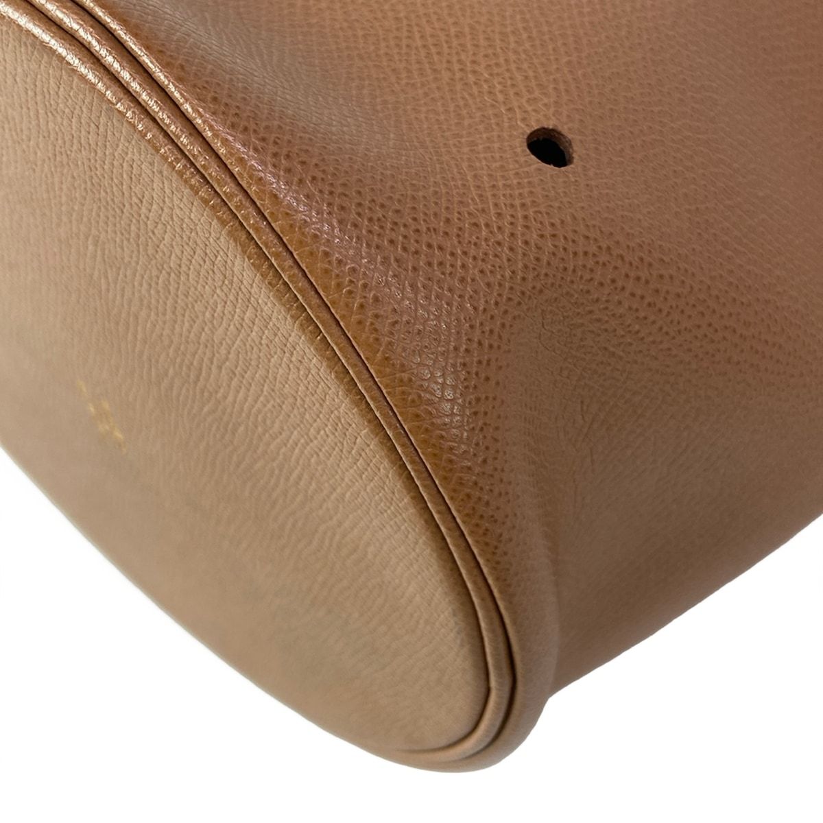 Hermes Shoulder Bag Manjoir Brown Gold Drawstring — view 8