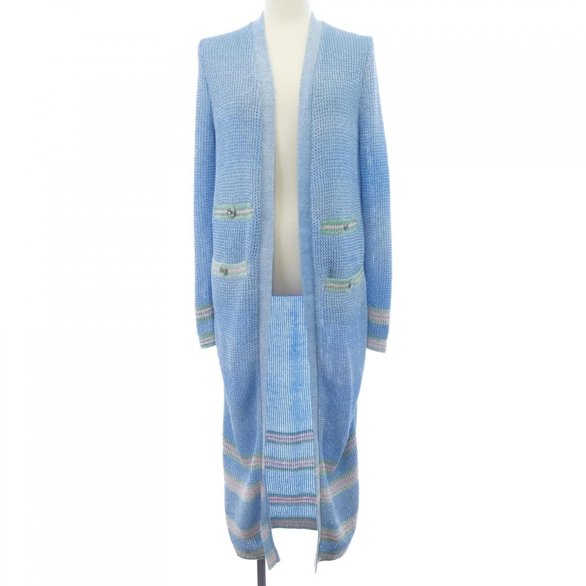 Chanel Long Cardigan Blue