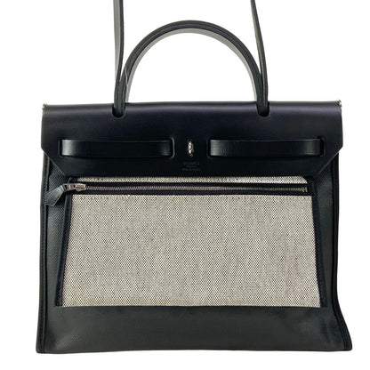 Hermes Handbag Herbag Zip PM Black Silver — view 3