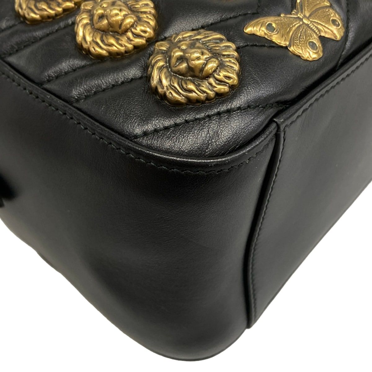 Gucci Backpack GG Marmont Quilted Leather Black Animal Butterfly — view 6