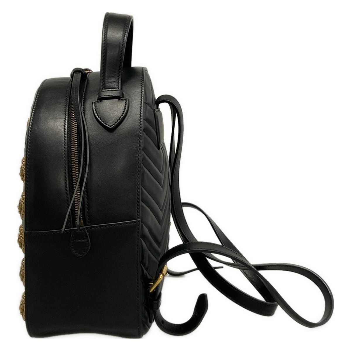 Gucci Backpack GG Marmont Quilted Leather Black Animal Butterfly — view 4