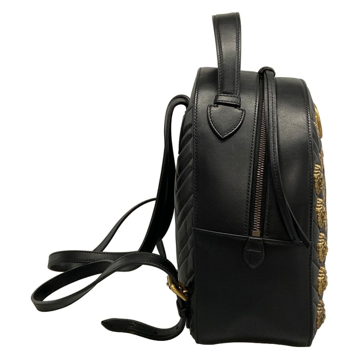 Gucci Backpack GG Marmont Quilted Leather Black Animal Butterfly — view 2