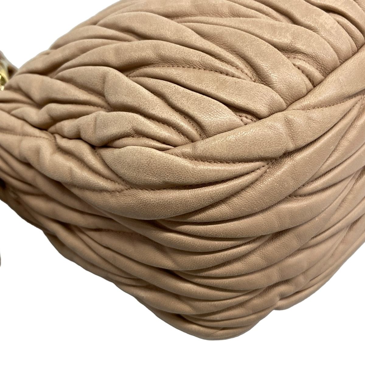 Miu Miu Handbag Matelasse Beige Leather — view 6