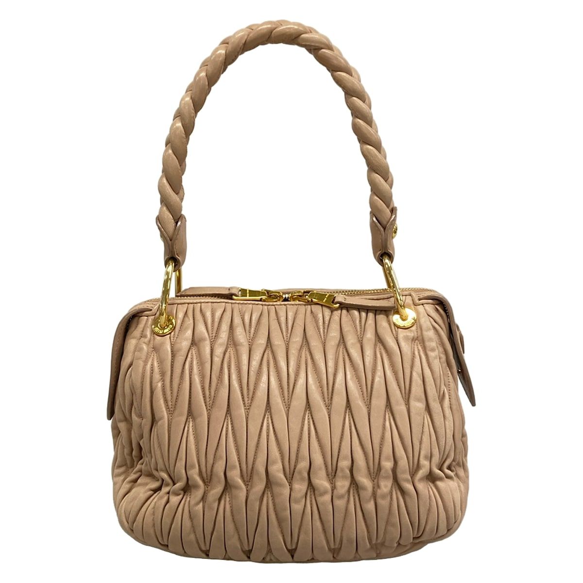 Miu Miu Handbag Matelasse Beige Leather — view 3