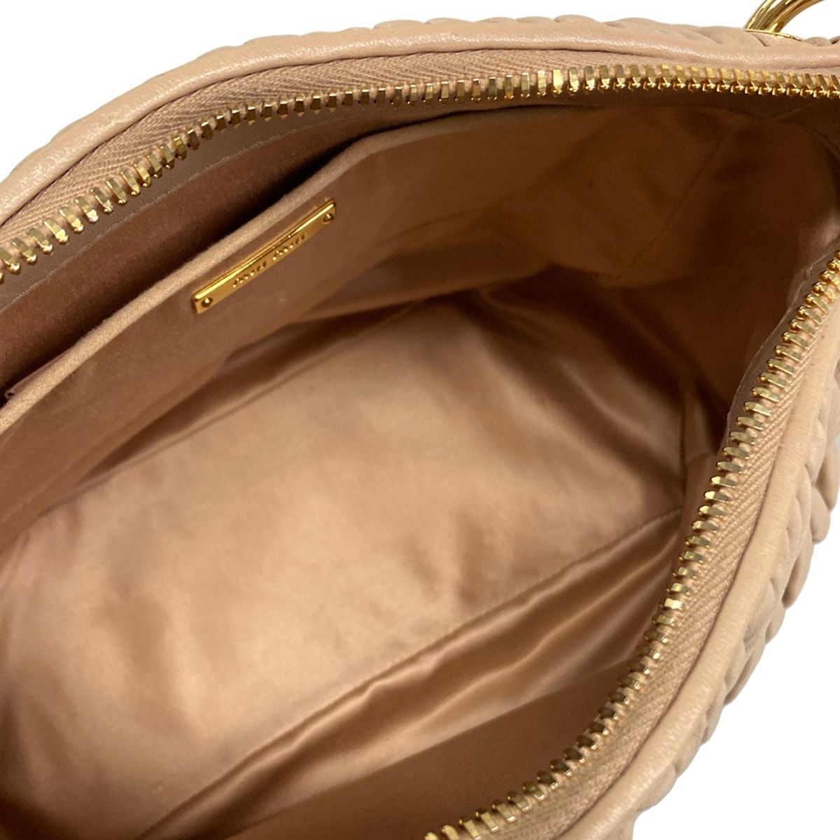 Miu Miu Handbag Matelasse Beige Leather — view 7