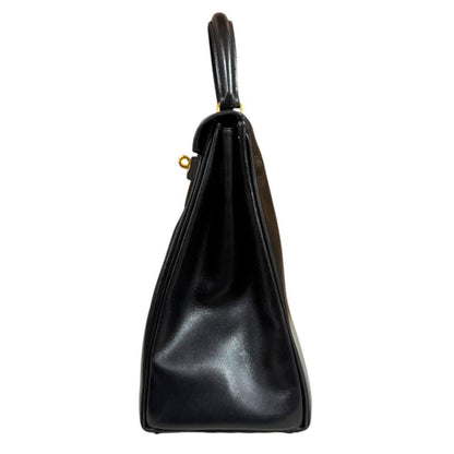 Hermes Kelly 32 Shoulder Bag Box Calf Black — view 5