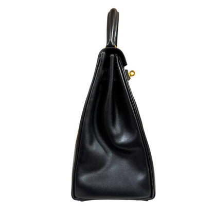 Hermes Kelly 32 Shoulder Bag Box Calf Black — view 4