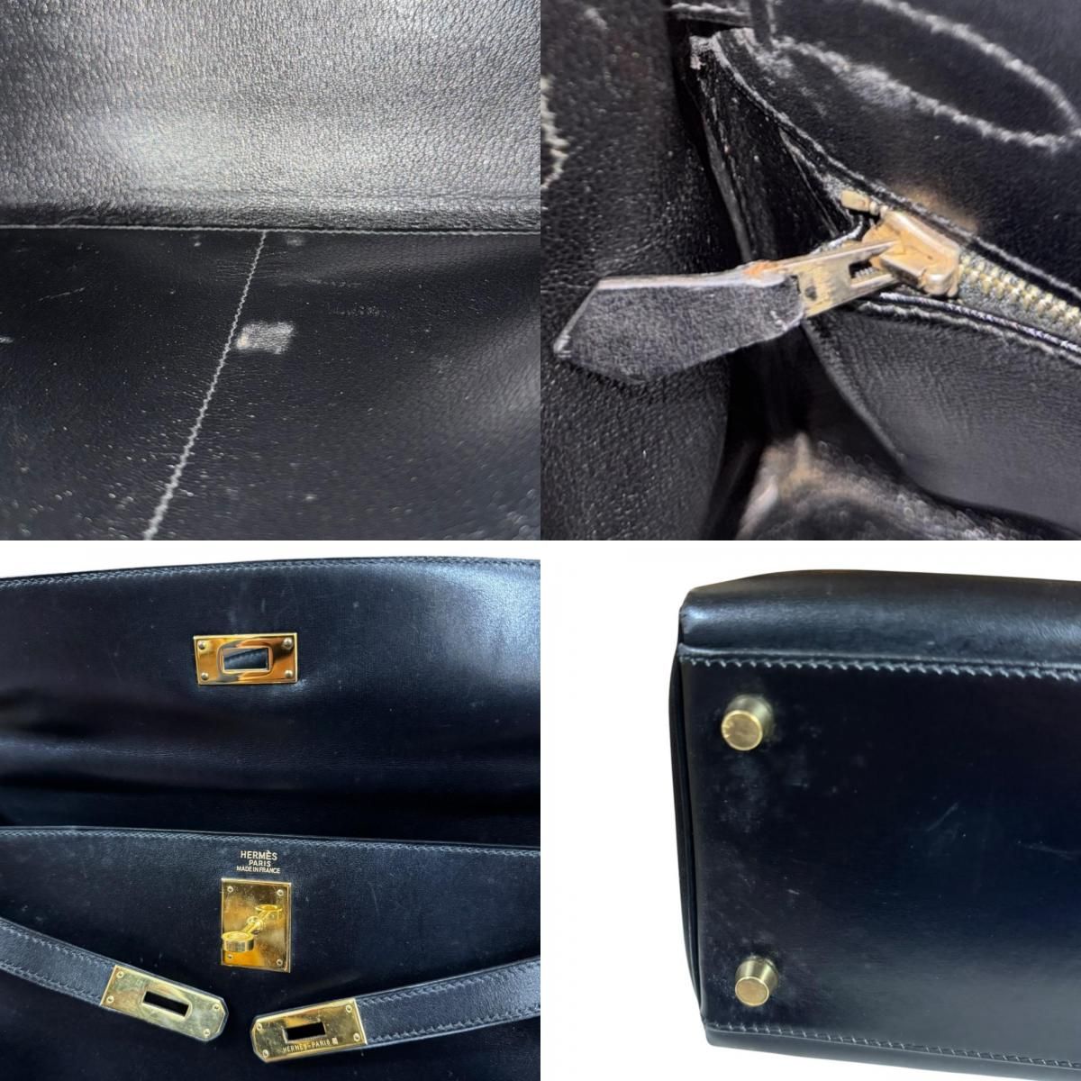 Hermes Kelly 32 Shoulder Bag Box Calf Black — view 8