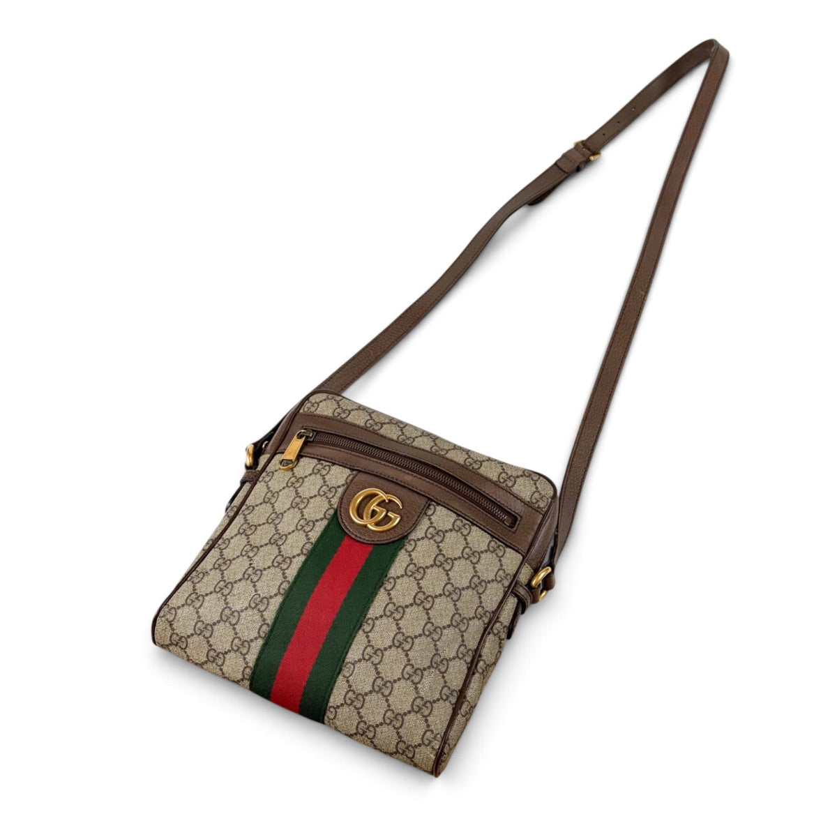 Gucci Cross Gucci Ophidia Small GG Supreme Sherry Line Leather Crossbody — view 2