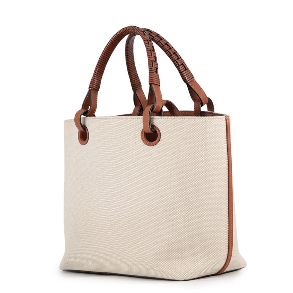 Loewe Tote Anagram Small Canvas Leather 2-Way Shoulder Bag — view 2