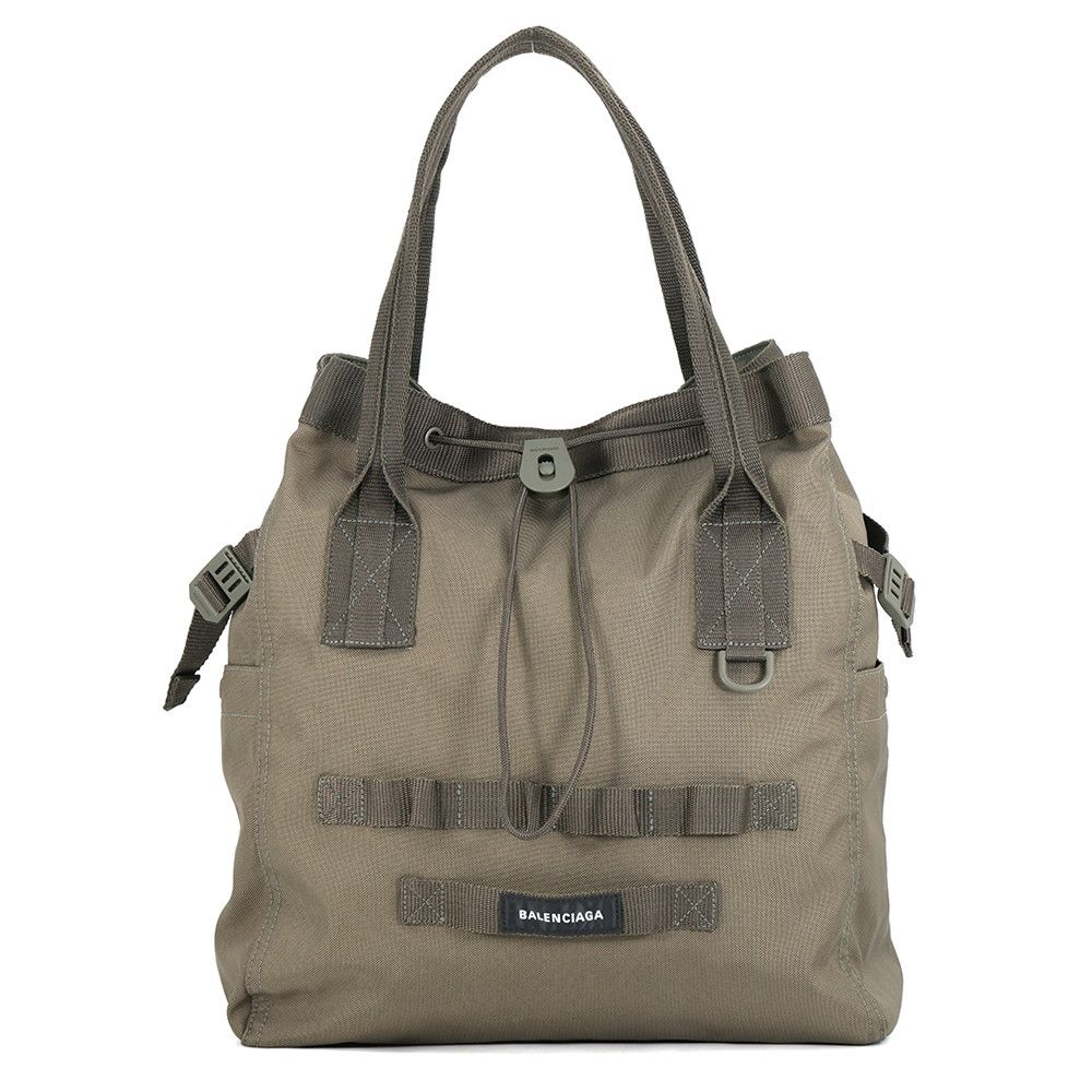 Balenciaga Tote Bag Army Canvas Nylon Black
