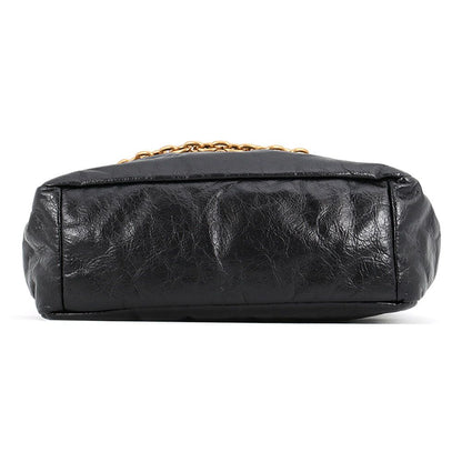 Balenciaga Chain Shoulder Bag Monaco Small Leopard Lambskin Nylon Tote Black — view 3