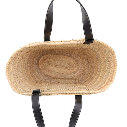 Loewe Tote Bag Anagram Large Raffia Basket Black — view 5