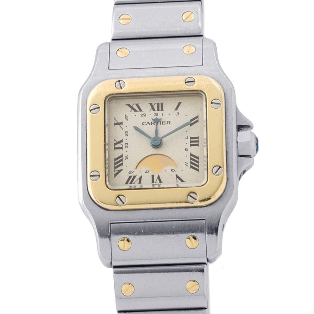 Cartier Santos Galbee Moon Phase SM Watch Ivory Dial