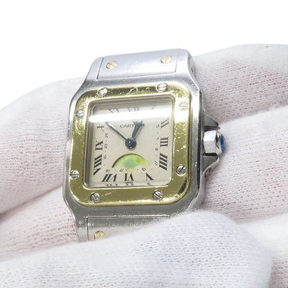 Cartier Santos Galbee Moon Phase SM Watch Ivory Dial — view 4